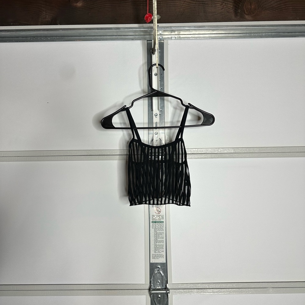 Black Striped Crop Top
